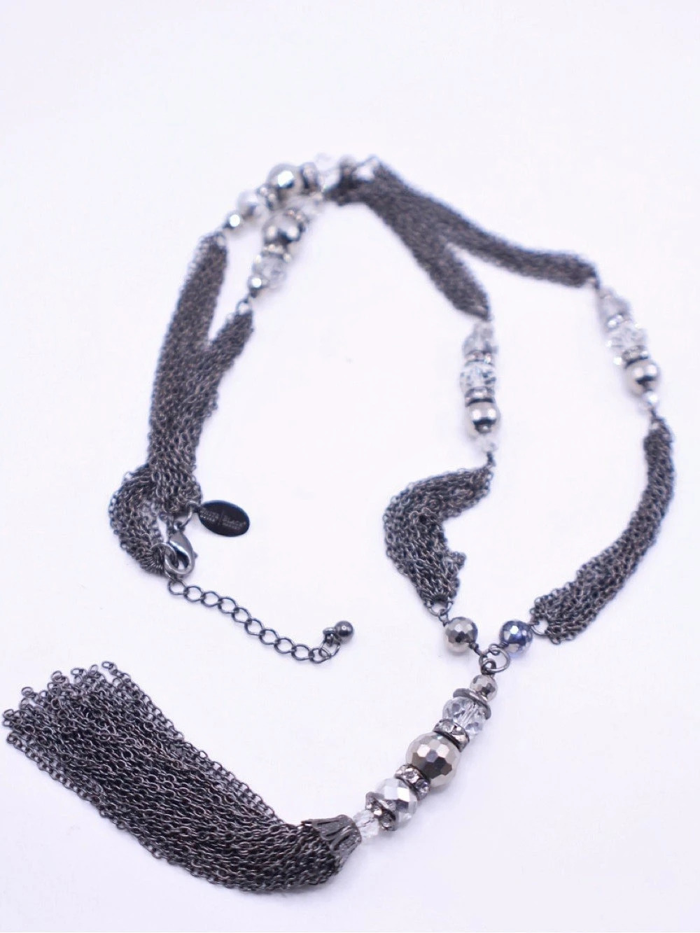 White House black market Gunmetal Chain Necklace in Black & Silver